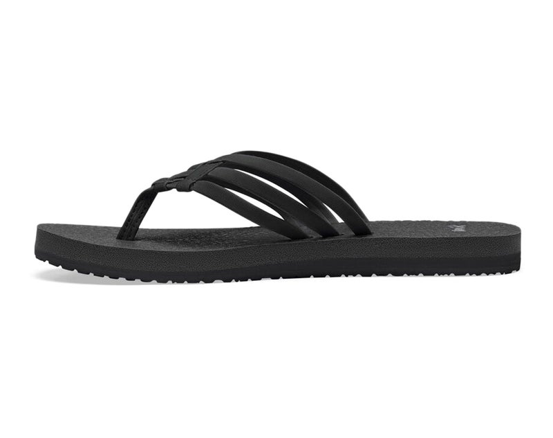 Sanuk Women's Yoga Sandy | Yoga Mat Footbed | Flip Flops for Women | Yoga Sandals For Women, Black, 10 - Image 3